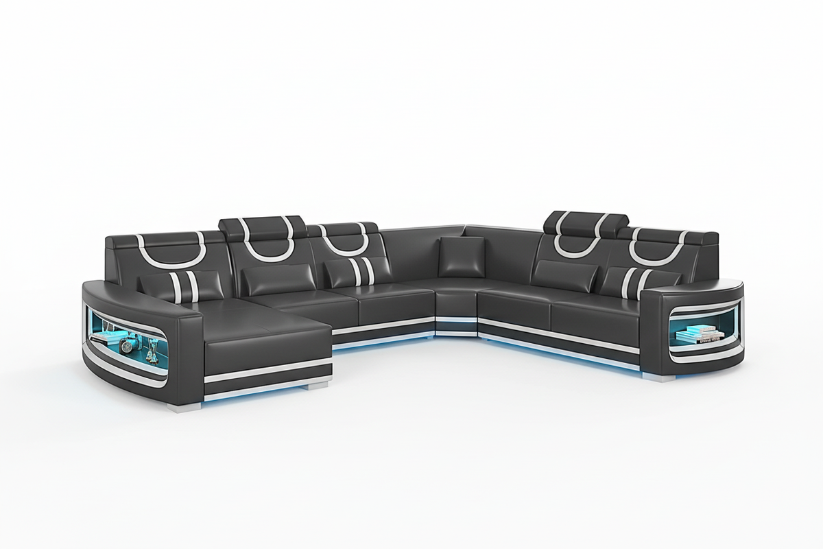 Luca Modern U Shape Sectional with LED Light