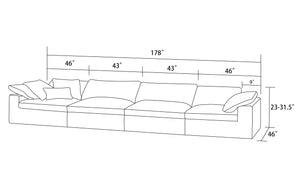 4 PIECES MËLO MODULAR CUSTOMIZABLE SECTIONAL