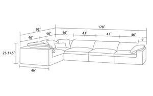 5 PIECES MËLO MODULAR CUSTOMIZABLE SECTIONAL