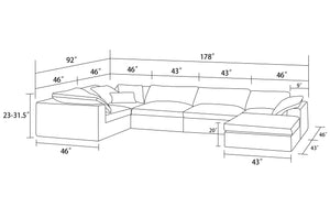 6 PIECES MËLO MODULAR CUSTOMIZABLE SECTIONAL