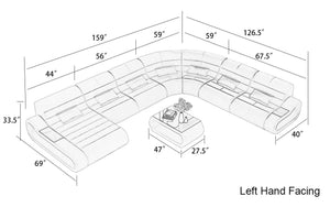 Catina XL Leather Sectional with LED Light