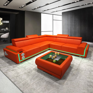 Wilder Modern Corner Leather Sectional