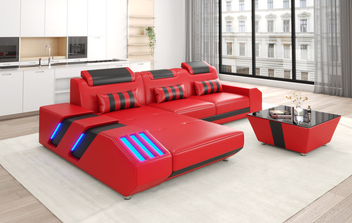 Cosmo Compact LED Sectional - Small Space Party Couch with Mood Lighting
