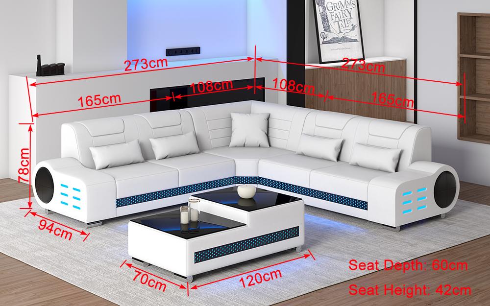 Elliot Small Modern Leather Sectional