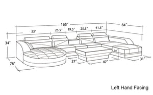 Lilo Leather Sectional with Shape Chaise