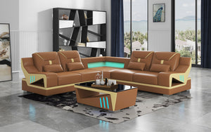 Odyssey Modern Corner Leather Sectional