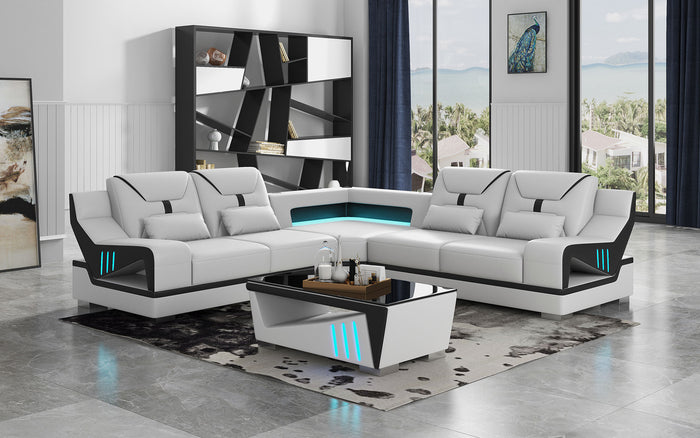 Odyssey Modern Corner Leather Sectional