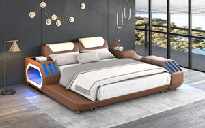 Ezra Modern Leather Bed