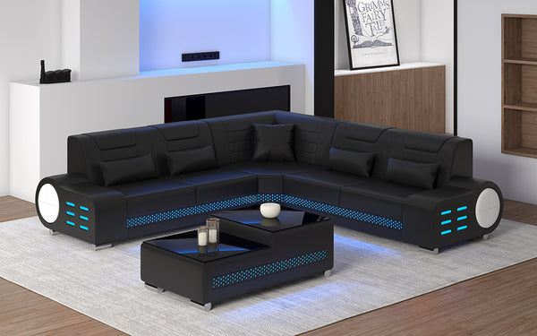 Elliot Small Modern Leather Sectional