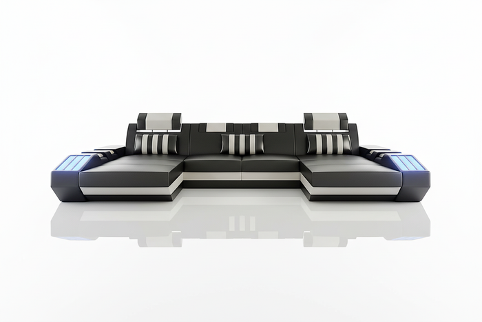 Cosmo Double Chaise U-Shape LED Sectional - Ultimate Lounge Sofa
