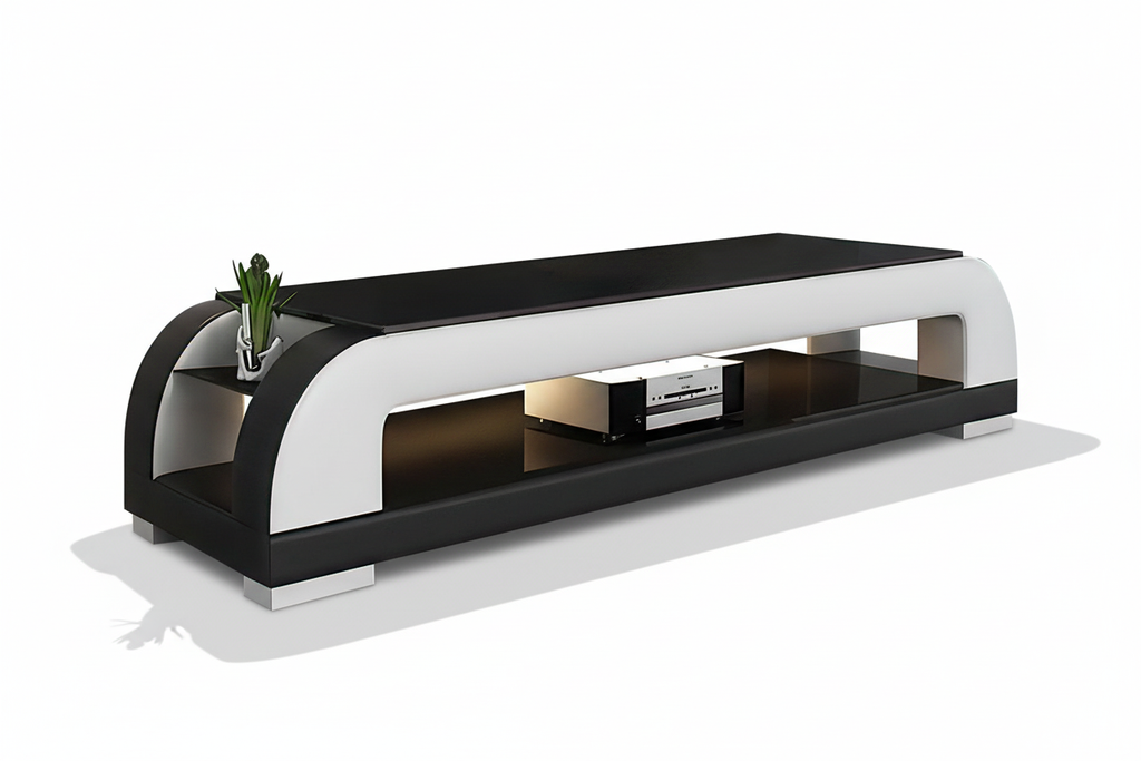 Dictict TV Stand cream black long shadow