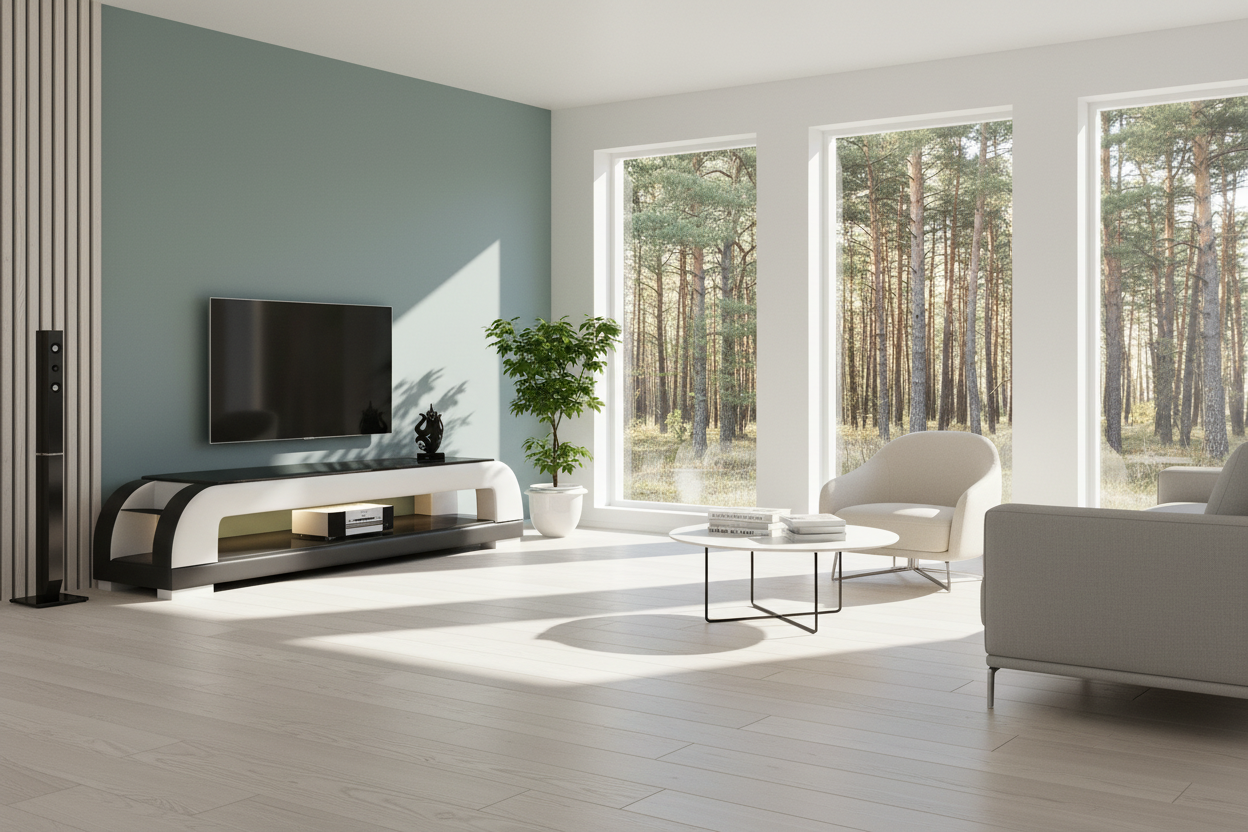 Dictict TV Stand cream black Scandinavian