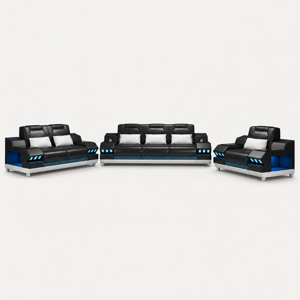 Celsius Modern Leather Sofa Set