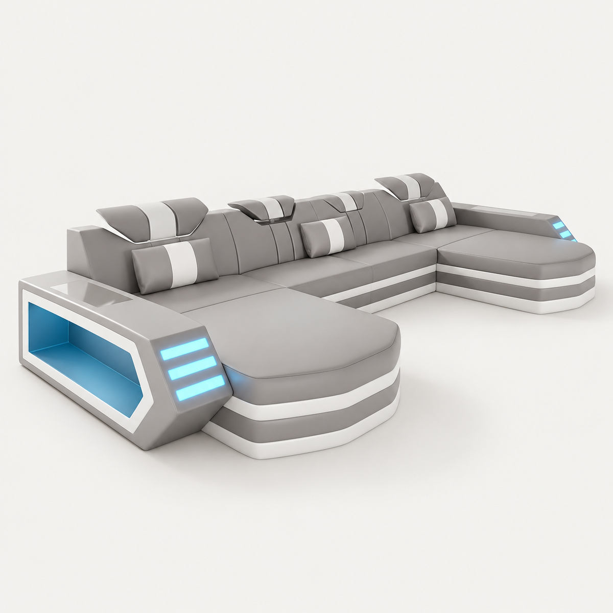 Keenan Modern U Shape Sectional with LED Lights