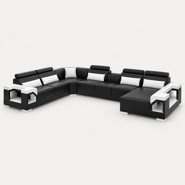 Talos Modern U-Shape Leather Sectional