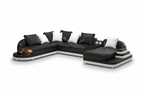 Lillian Modern Leather Sectional with Console