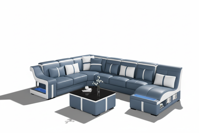 Lisa Modern U Shape Leather Sectional