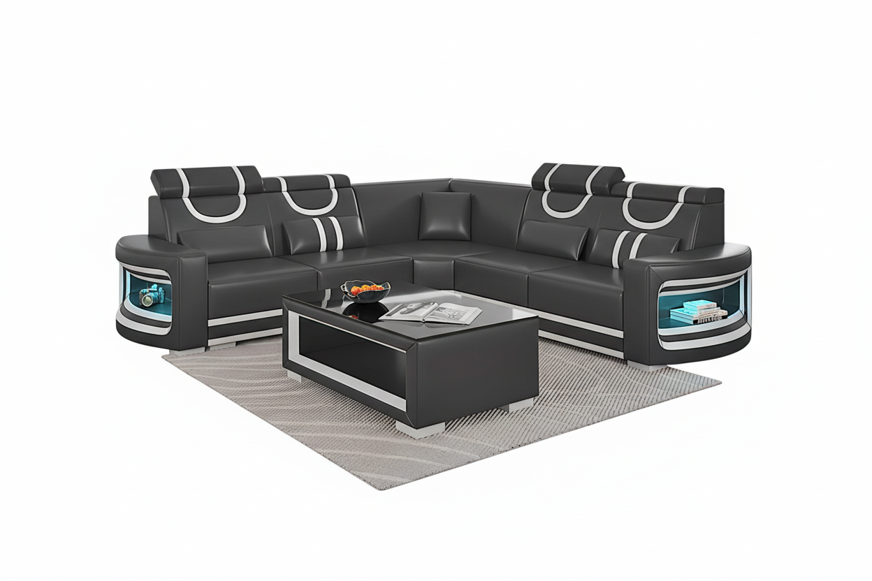 Luca Modern Corner Sectional with LED Light