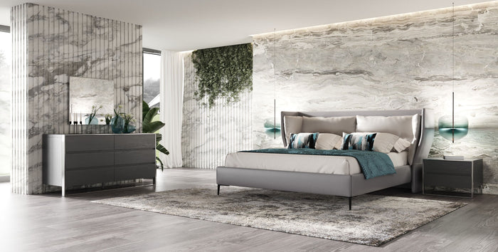 Zoe Modern Grey Bedroom Set