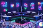 NEXA Corner Sectional - Neon Art
