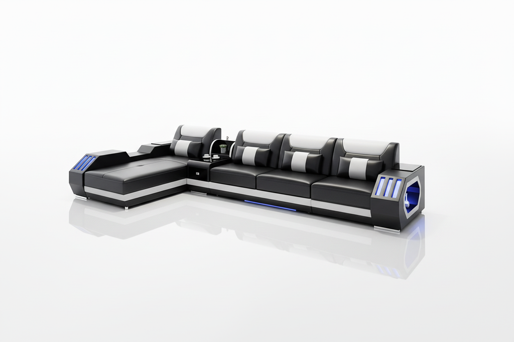 Omont Compact Sectional - centered main seating with medium shadow