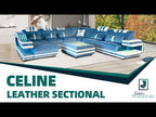 Celine Modern Leather Sectional with LED Light
