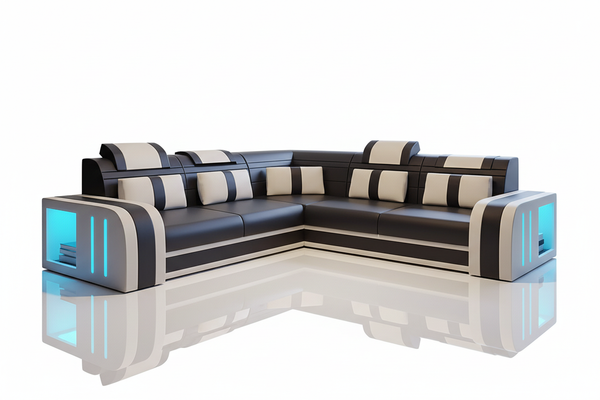 Ralutic Leather Corner Sectional with Side Storage