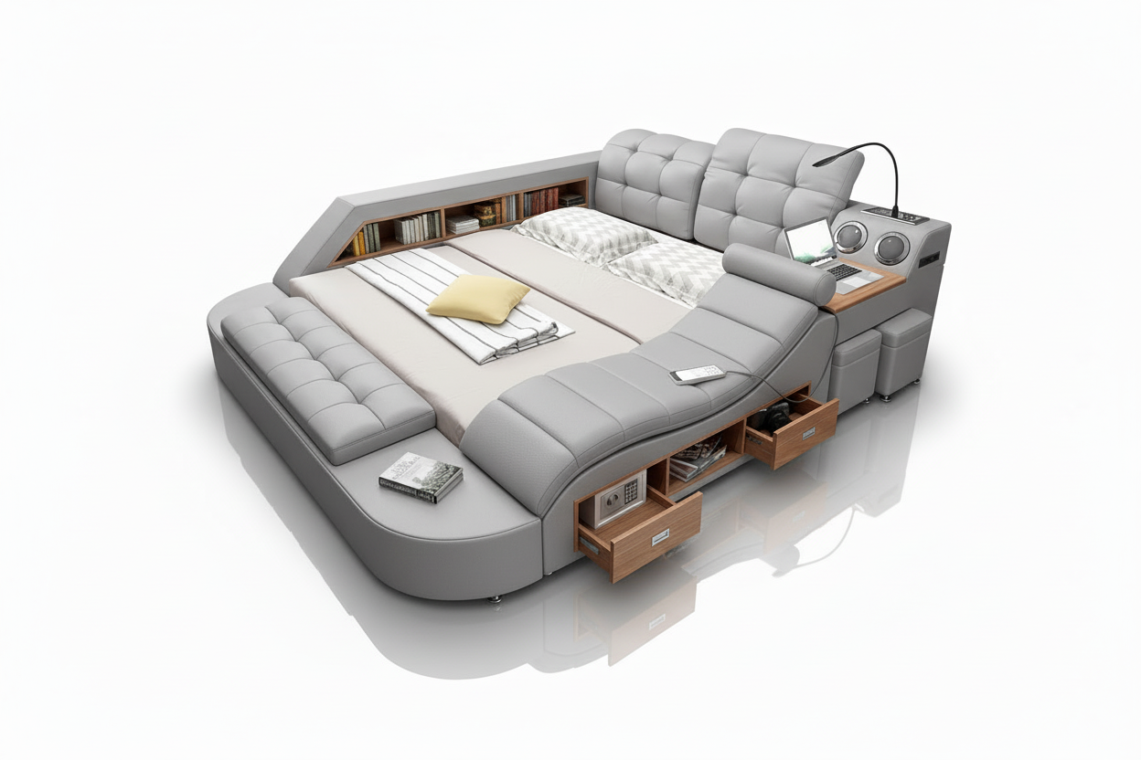Tech Smart Ultimate Bed - Light Grey
