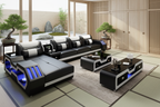 White & Black Sectional - Japanese Zen