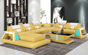 Ozzy Modern Leather Sectional