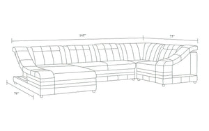 Comet Modern Leather Sectional with LED Light