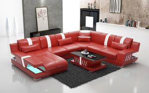 Yuli Modern U Shape Leather Sectional