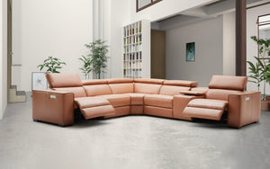 Fabric Birt Sectional Sofa With Recliners