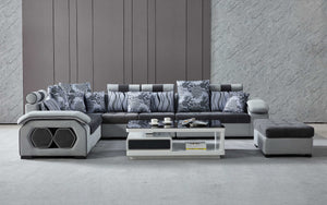 Selena Grey & Light Grey Modular Tufted Sectional