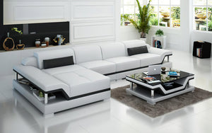 Taliya Small Modern Leather Sectional