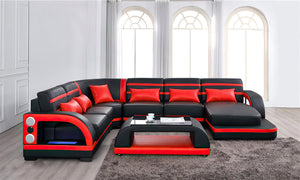 Grando Modern Sectional with Speaker & Wireless Charger & LED Lights