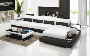 Mirak Small Modern Leather Sectional