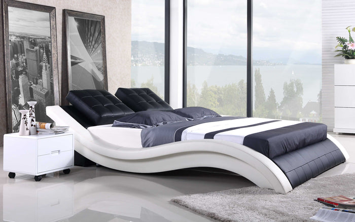 Artemis Curved Modern Leather Platform Bed