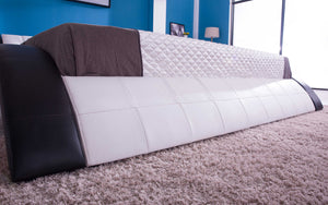 Sunna Curved Modern Leather Platform Smart Bed With LED Light