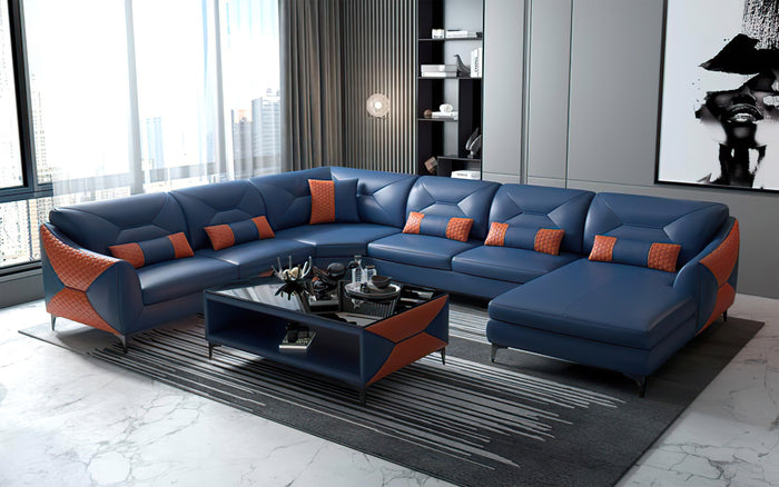 Bysic Modern U Shape Leather Sectional