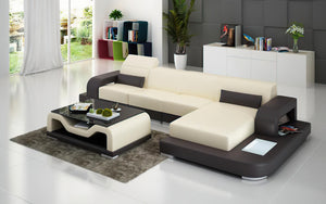 Gara Small Modern Leather Sectional