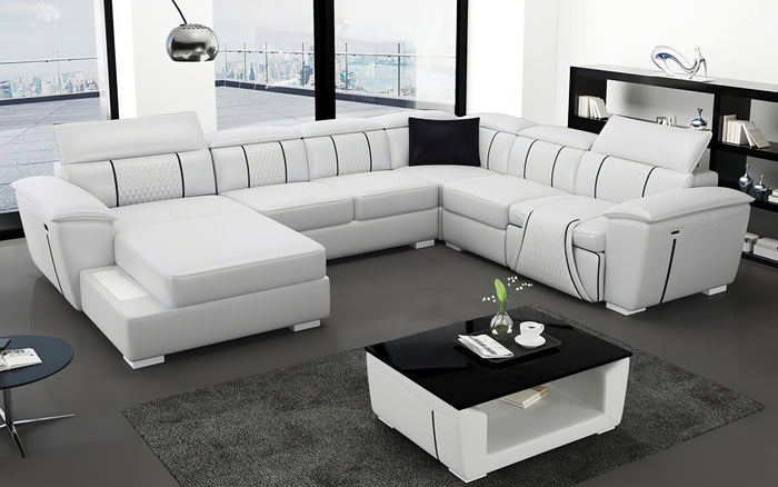 Uli Modern U Shape Leather Sectional