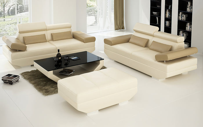 Merdell Modern Leather Sofa Set