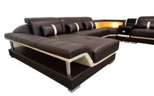 Bewley Modern Leather Sectional With Storage