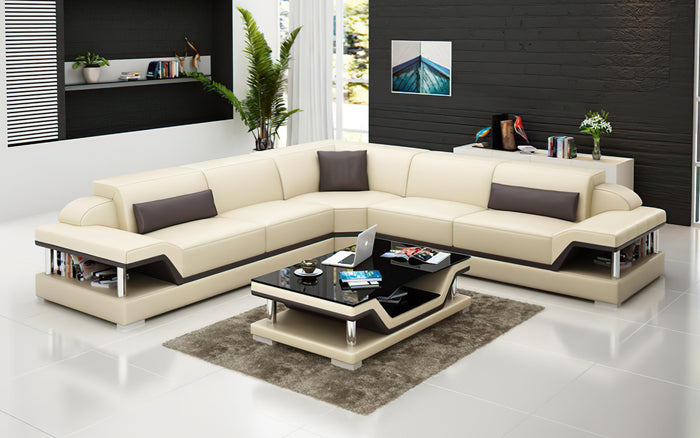 Taliya Modern Leather Sectional