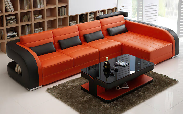 Hennessey Small Modern Leather Sectional