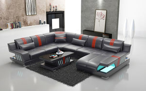 Yuli Modern U Shape Leather Sectional