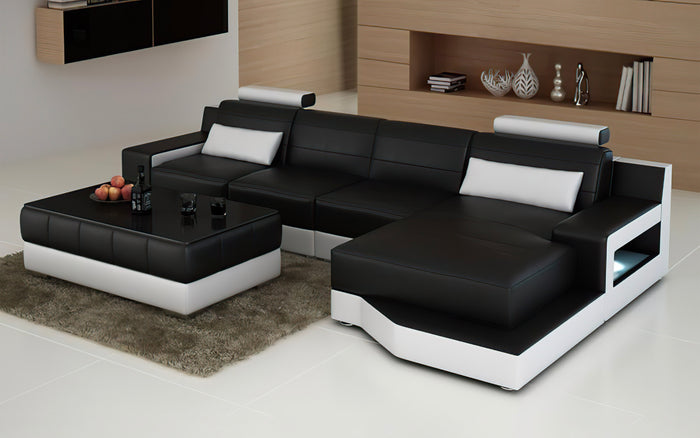 Hybra Small Modern Leather Sectional