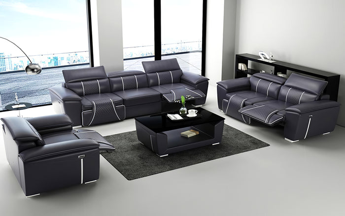 Uli Leather Sofa Set