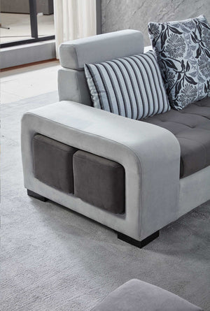 Selena Dark Grey & Light Grey Sectional With Chaise